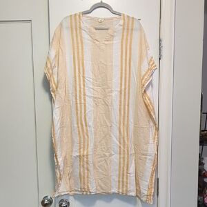 Striped Yellow and White Swim Coverup - OneSize